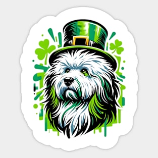 Puli Dog Celebrates Saint Patrick's Day in Style Sticker